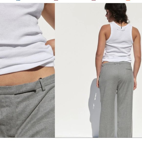Jil Sander Pants - JIL SANDER GRAY STRAIGHT-LEG WOOL TROUSERS Mid Rise Pants Classic- MSRP $895